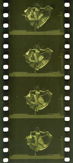 Edison’s filmstrip for Butterfly Dance, starring Annabelle Whitford Moore. It’s 35mm width would become the standard for both moving and still photography. (Photo: Wikipedia)